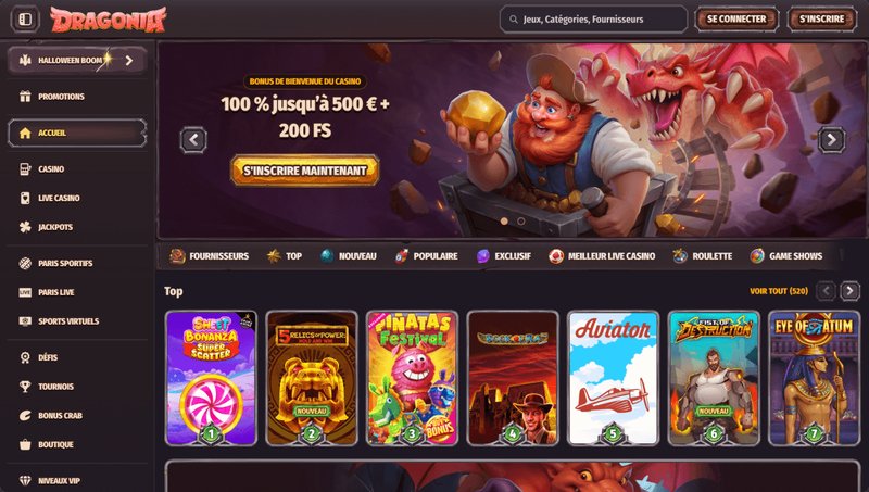 Découvrez le Monde du Loisir à Dragonia Casino en Ligne France - aperçu